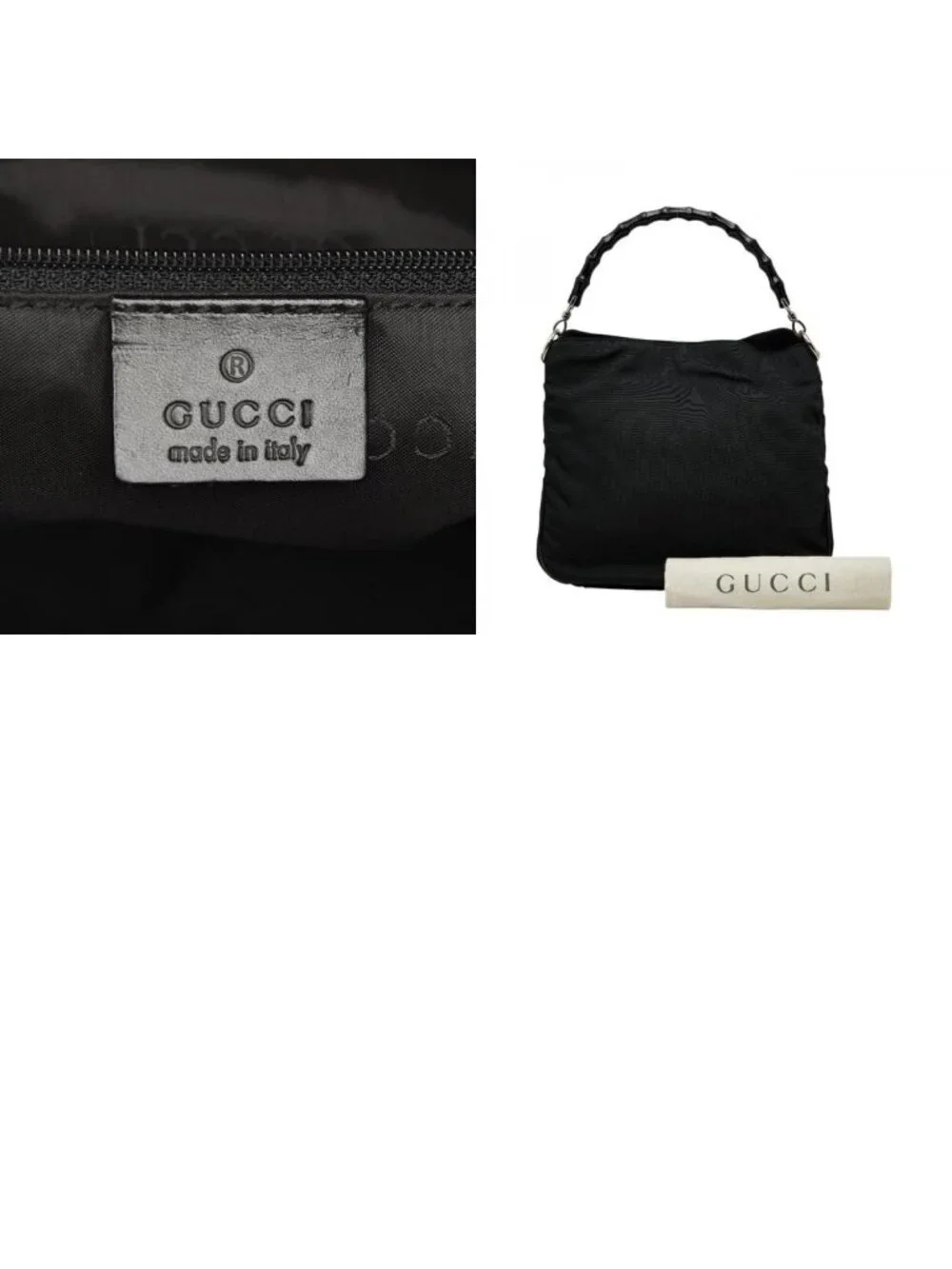 Gucci Bamboo Handbag Black Nylon - Picture 9 of 9